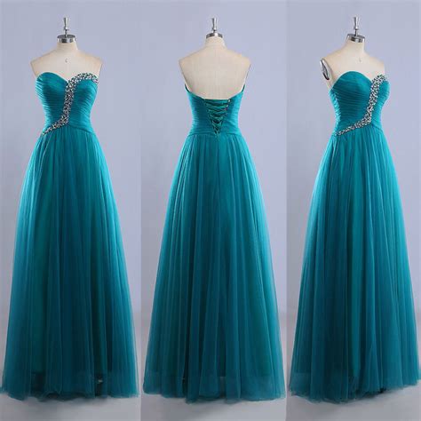 Sweetheart Floor Length Ball Gowns Gorgeous Tulle Prom Dress With Lace