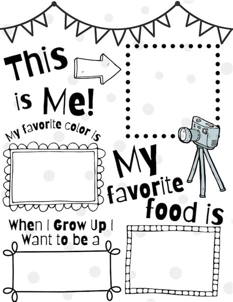 All About Me Preschool Worksheet First Day Of Preschool Etsy