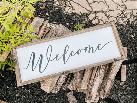 Welcome Sign Welcome Wood Welcome Sign Horizontal Welcome Etsy