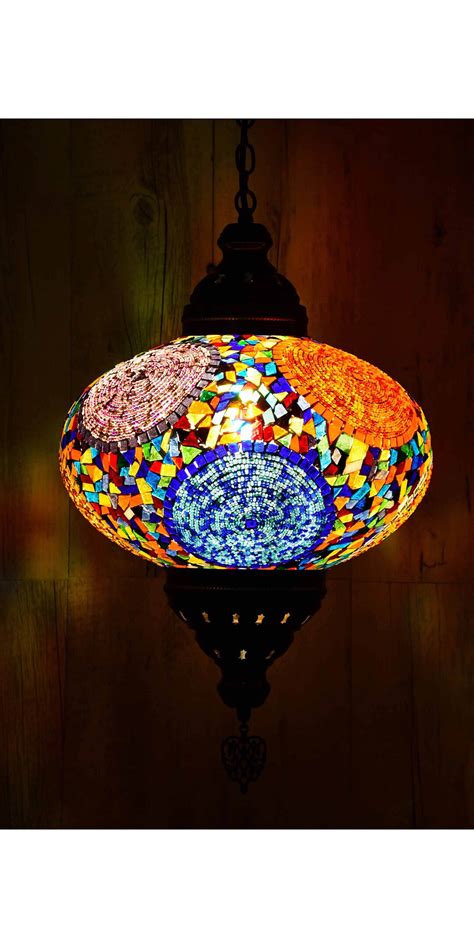 Turkish Mosaic Pendant Light Multicoloured 100 Genuine Etsy