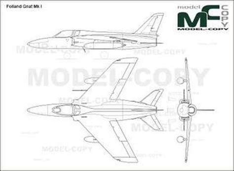 Folland Gnat Mk I 2d Drawing Blueprints 17150 Model Copy Default