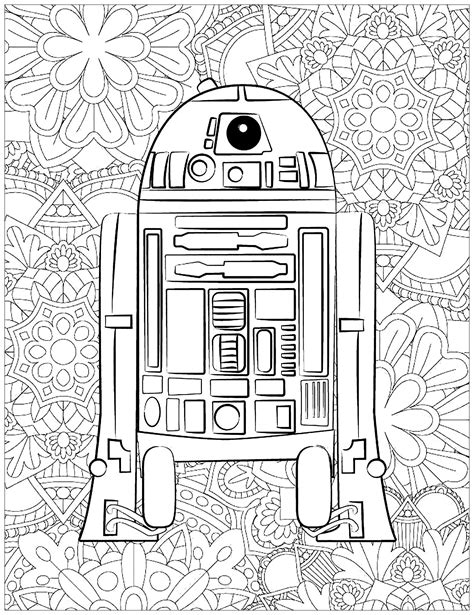 Star Wars R2d2 And Complex Background Star Wars Kids Coloring Pages