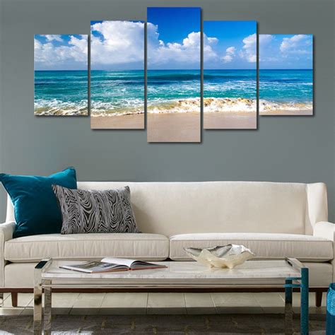 Pyradecor Seaside Extra Large Canvas Prints Wall Art Ocean Sea Beach