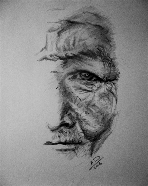 Bellow the sphere draw the jaw and the neck. pencil portrait ..drawing tutorials,old face drawing with ...
