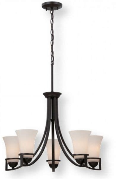 Their freestanding design allows them to be placed anywhere within reach of an electrical outlet. Satco NUVO 60-5585 Five-Light Chandelier in Sudbury Bronze ...