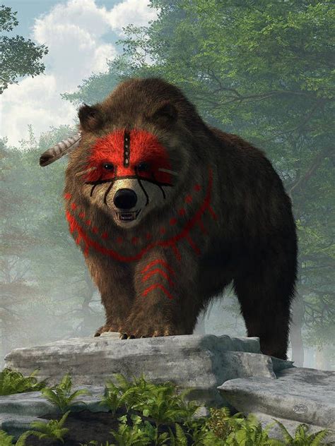 Bear Warrior Art Print By Daniel Eskridge In 2021 Bear Spirit Animal