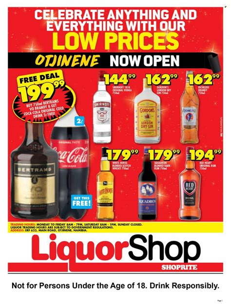 Shoprite Catalogue Liquorshop Otjinene Leaflet From Friday 19