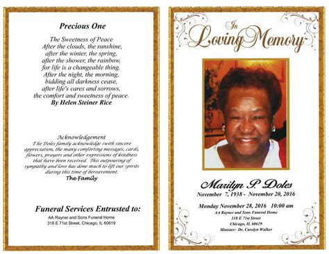 Funeral Obituary Examples