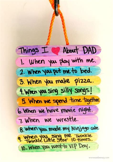 Fathers Day T Idea Top 10 Things I Love About Dad Mariona