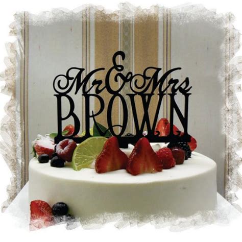 Mr And Mrs Wedding Acrylic Monogram Keepsake Cake Topper With Your Last