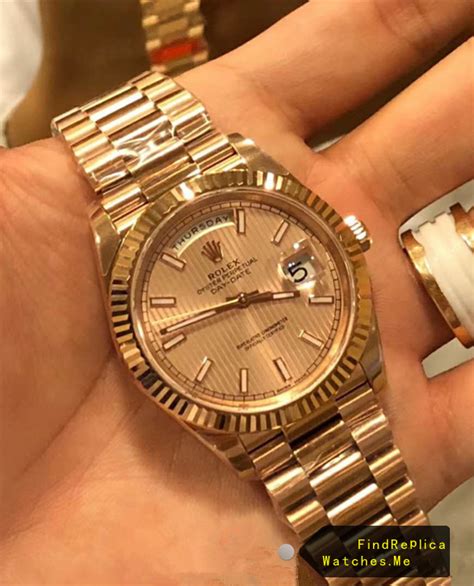 You may have previously thought that gold is gold, but actually, gold varies in purity. Rolex Daydate 228235 18k-Rose-Gold 40MM Replica Watch : Find Replica Watches