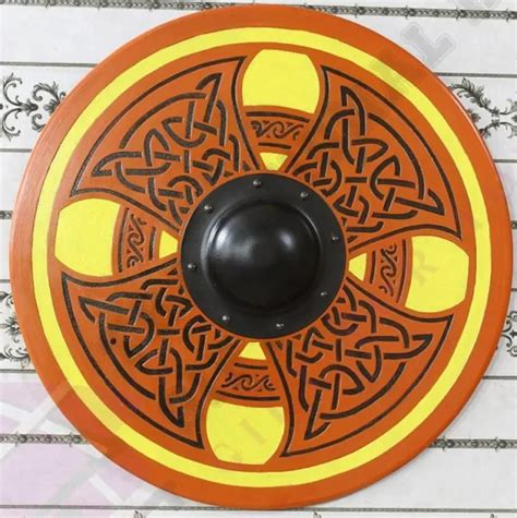 Medieval Celtic Wooden Carved Vegvisir Symbol Viking Shieldroleplay