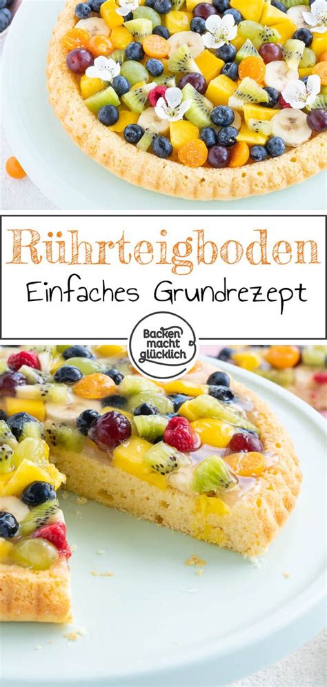 Der rührteig ist immer ein süßer teig, der zu kuchen oder gebäck verarbeitet wird. Einfacher Obstkuchen-Boden | Backen macht glücklich ...