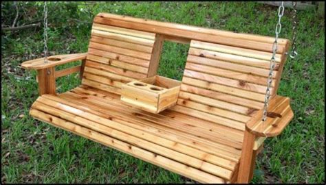Build A Wood Porch Swing With Cup Holders Diy Projects For Everyone