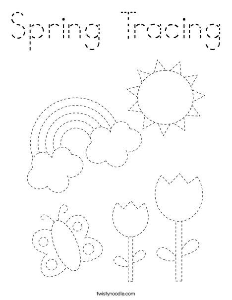Spring Tracing Coloring Page Tracing Twisty Noodle