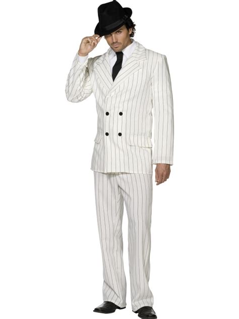 Adult Gangster Pinstripe Suit Outfit Fancy Dress Costume 1920s Mens