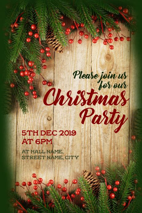 Christmas Party Invite Template Postermywall