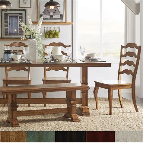 Add A Beautiful Rustic Look To Your Dining Space With The Eleanor Farmhouse Wood Dining Set