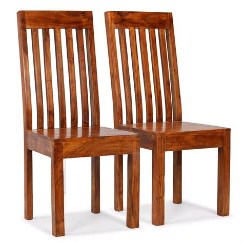 Rustic Solid Acacia Wood Dining Chairs Set Of 6 4 2 Wooden Etsy