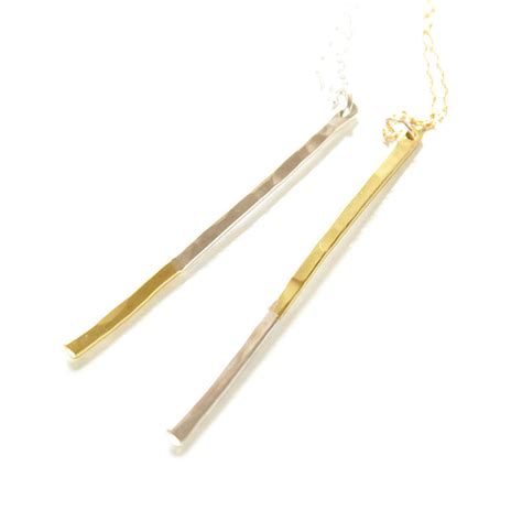 Mixed Metal Long Pendant By Little Object