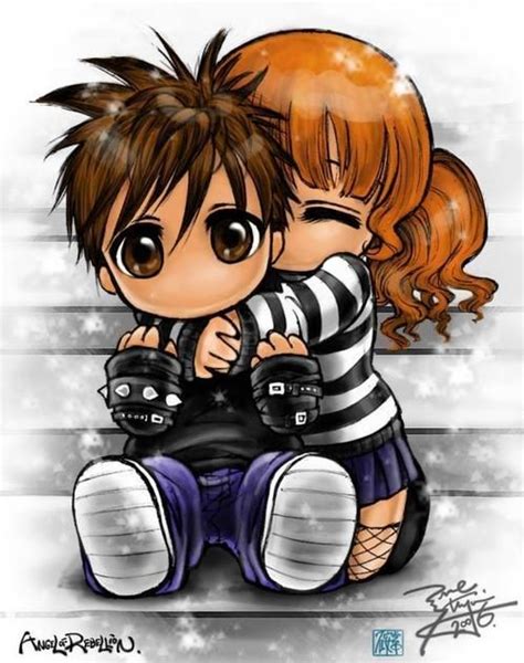 Chibi Anime Couple Emo Cartoons Emo Love Cute Emo Couples