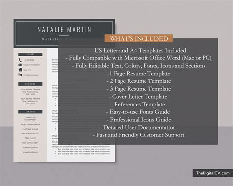 2 page resume format download in ms word. Resume Template / CV Template for Microsoft Word, Job ...