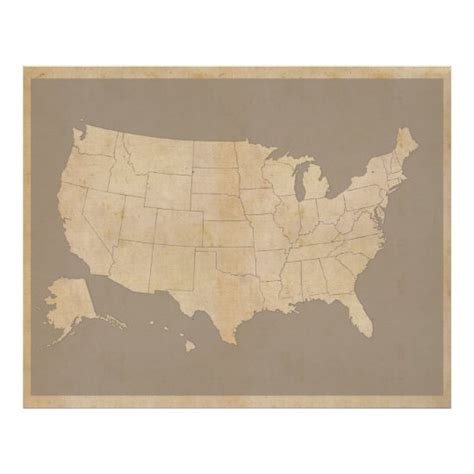 Vintage United States Map Poster