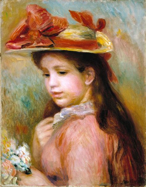Pierre Auguste Renoir Jeune Fille Avec Un Chapeau Vers 1890 Artistas