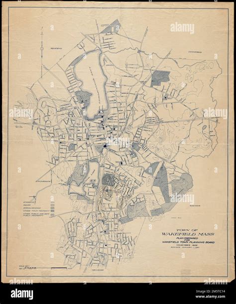 Town Of Wakefield Mass Map Depicts Wakefield In 1924 Showing Roads