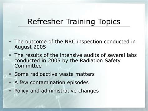 Ppt Radiation Safety Refresher Training For 2006 Powerpoint
