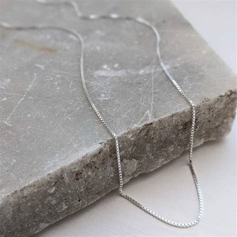 Sterling Silver Venetian Box Chain Necklace By Macaroon Jewellery