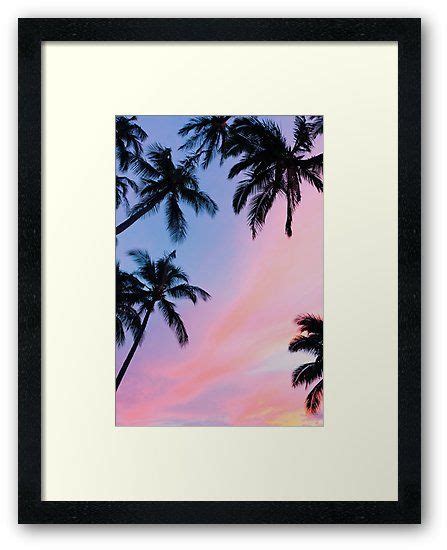 Beautiful Pink Sunset Palm Trees Framed Art Print By Newburyboutique