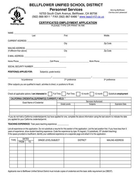 Simply click on the appropriate form and print it using the print button provided near the top of the form. Fillable Online busd k12 ca Download certificated ...