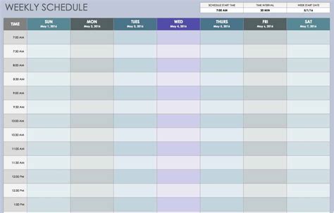 Free Weekly Schedule Templates For Excel 2022