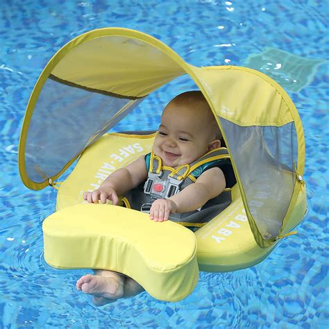 Mambobaby Swim Float For Pool With Canopy Infant Toddler Swim Trainer