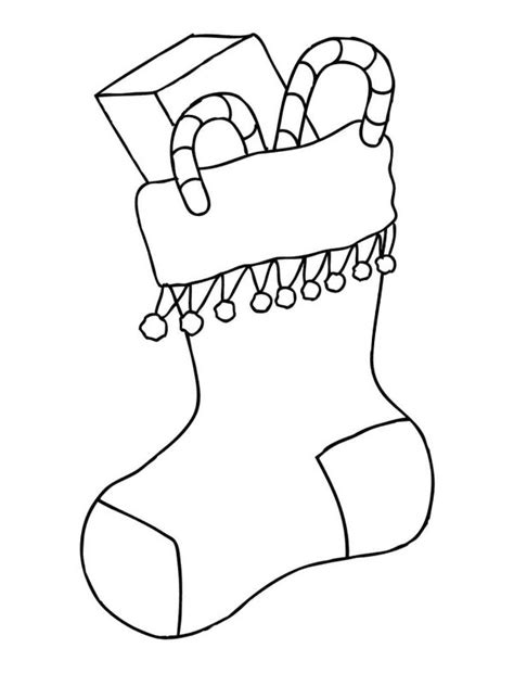 Kleurplaat Kerstsok met cadeautjes Leukekleurplaten.nl