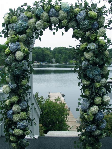Hydrangea Arch Elegant Lake Wedding Beautiful Hydrangeas Wedding