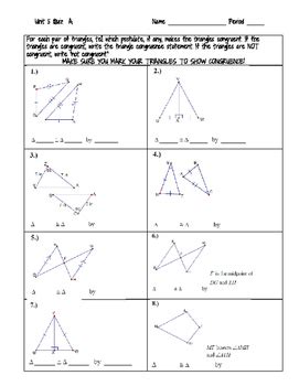 For each pair to triangles, state the postulate or theorem that can be used to conclude that the triangles are congruent. Triangle Congruence Oh My Worksheet - Math Teacher Mambo ...