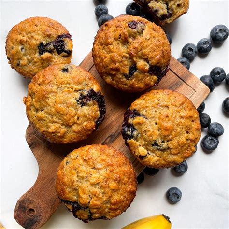 Banana Blueberry Oatmeal Muffins Hellofrozenbananas Com