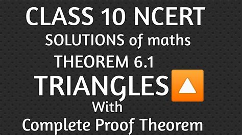 Class 10 Maths Theorem 61 Proof Bpt Theorem And Thales