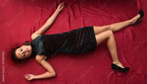Crime Scene Simulation Victim Lying On The Floor Stock Photo Adobe Stock