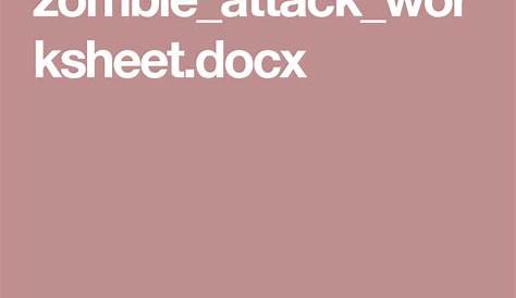 zombie_attack_worksheet.docx Zombie Attack, Good Things, Lockscreen