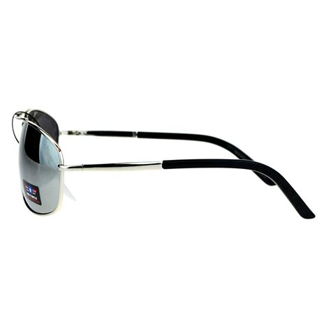 Mens Mirror Lens Narrow Rectangular Police Metal Rim Sunglasses Ebay
