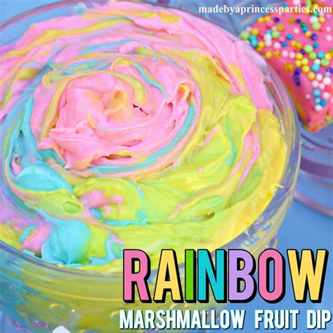 Unicorn Party Rainbow Marshmallow Cream Cheese Fruit Dip Recipe