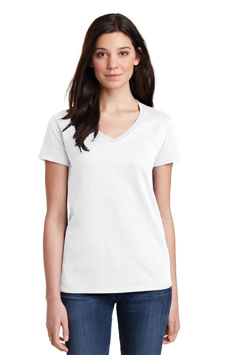 Gildan Womens 100 Percent Cotton Short Sleeve V Neck T Shirt 5v00l