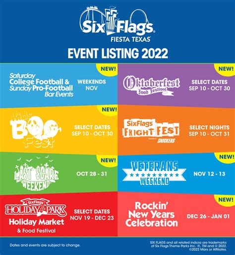 2022 2023 Special Events Lineup Six Flags Fiesta Texas