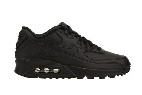 Nike 302519 001 Men S Air Max 90 Black Black Leather Sneakers