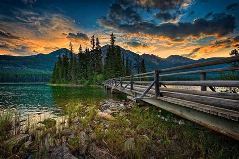 1500x1000 Landscape Nature Jasper National Park Canada Lake Island