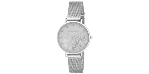 Laura Ashley Engraved Floral Mesh Watch
