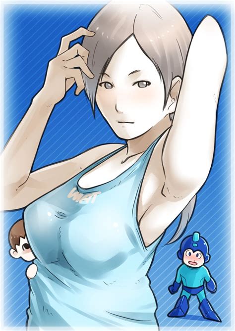 Wii Fit Trainer With Villager And Mega Man Wii Fit Smash Bros Super